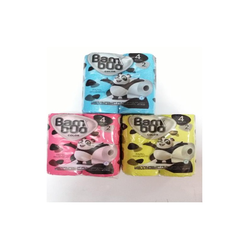 BAMBOO COLOR PAPEL HIGIENICO 4 ROLOS (10
